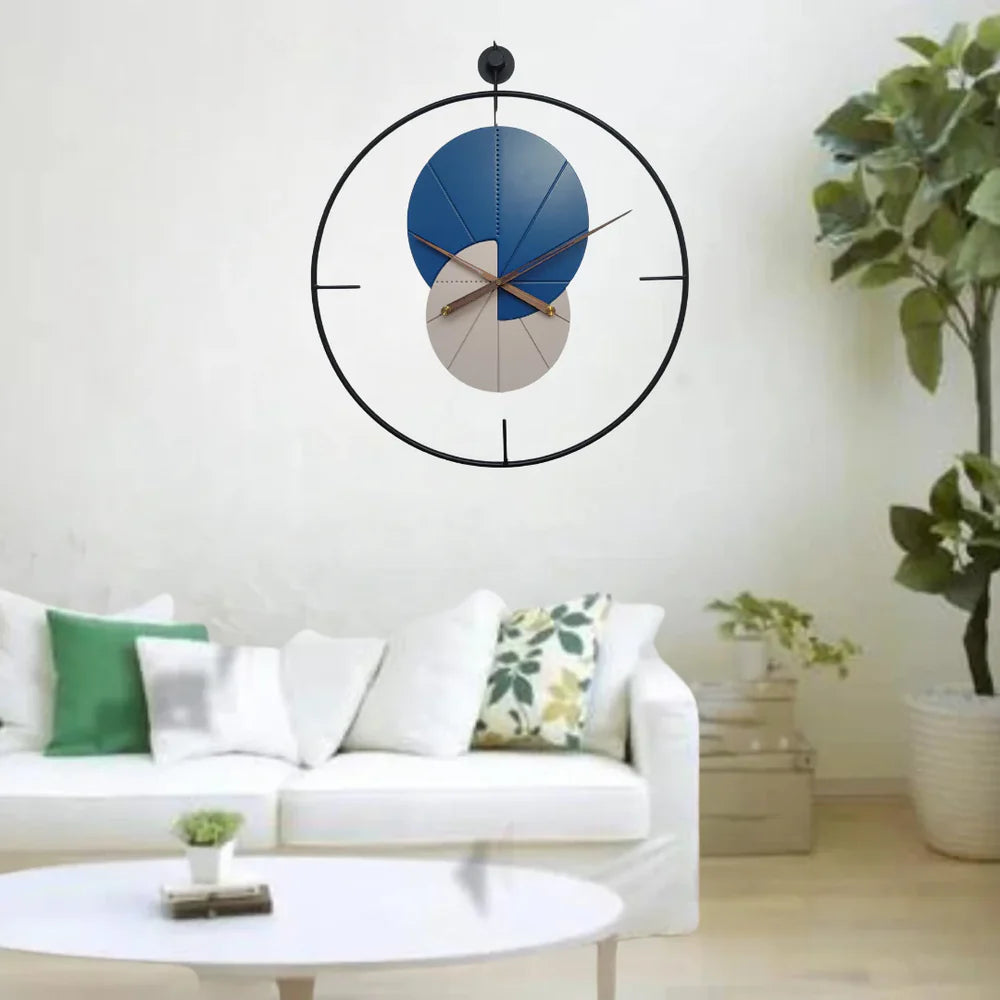 Luxury Round Blue and White Limited Edition Wall Clock (size 24 Inch)