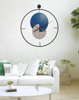 Luxury Round Blue and White Limited Edition Wall Clock (size 24 Inch)