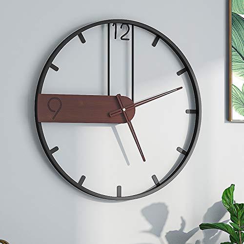 Large Wall Clock for Living Room Decor, Modern Metal Frame Wall Decor