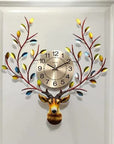 Royal Reindeer Wall Clock, Deer Head Decor Wall Clock(size 61*57)cm