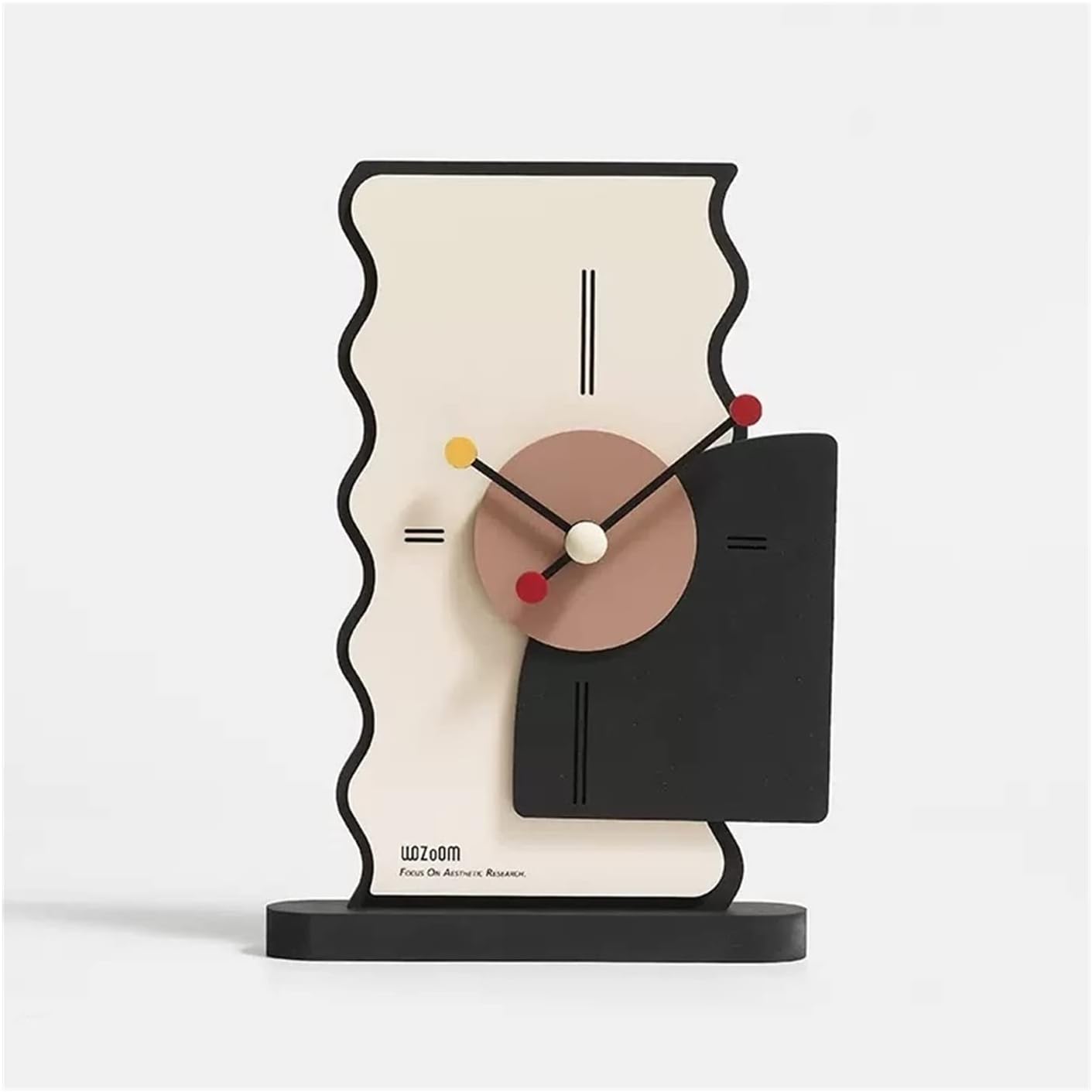 New Simple Desk Clock - Creative Record Shape Design Wooden Silent Art Desk Clocks for Living Room Bedroom Kitchen Office Table Décor