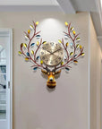 Royal Reindeer Wall Clock, Deer Head Decor Wall Clock(size 61*57)cm