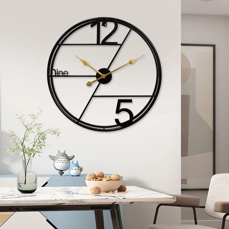 24inch Metal Wall Clock Decorative Iron Metal Hanging Wall Clock - Shreya home decor
