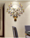 Royal Reindeer Wall Clock, Deer Head Decor Wall Clock(size 61*57)cm