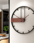 Large Wall Clock for Living Room Decor, Modern Metal Frame Wall Decor