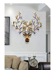 Royal Reindeer Wall Clock, Deer Head Decor Wall Clock(size 61*57)cm
