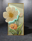 Modern Led Wall Flower Painting, Beautiful Living Room Painting (Size:- 2*4 feet)
