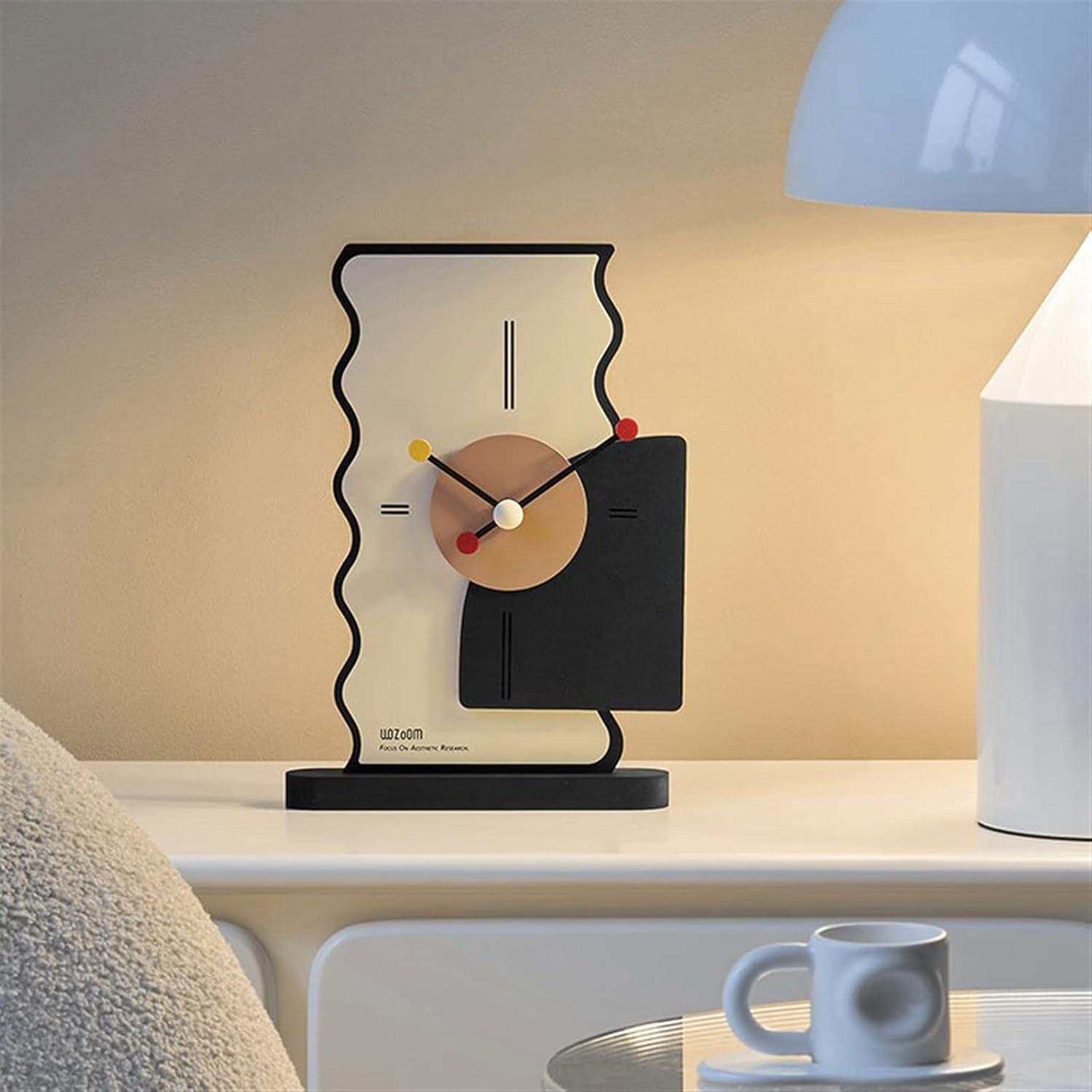 New Simple Desk Clock - Creative Record Shape Design Wooden Silent Art Desk Clocks for Living Room Bedroom Kitchen Office Table Décor