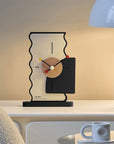 New Simple Desk Clock - Creative Record Shape Design Wooden Silent Art Desk Clocks for Living Room Bedroom Kitchen Office Table Décor