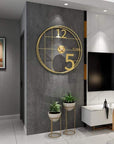 Metal Wall Clock for Living Room 24 Inch - Shreya home decor