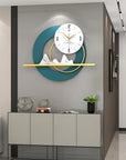 Blue Abstract Shaped Contemporary Wall Clock Size 45 cm x 60 cm