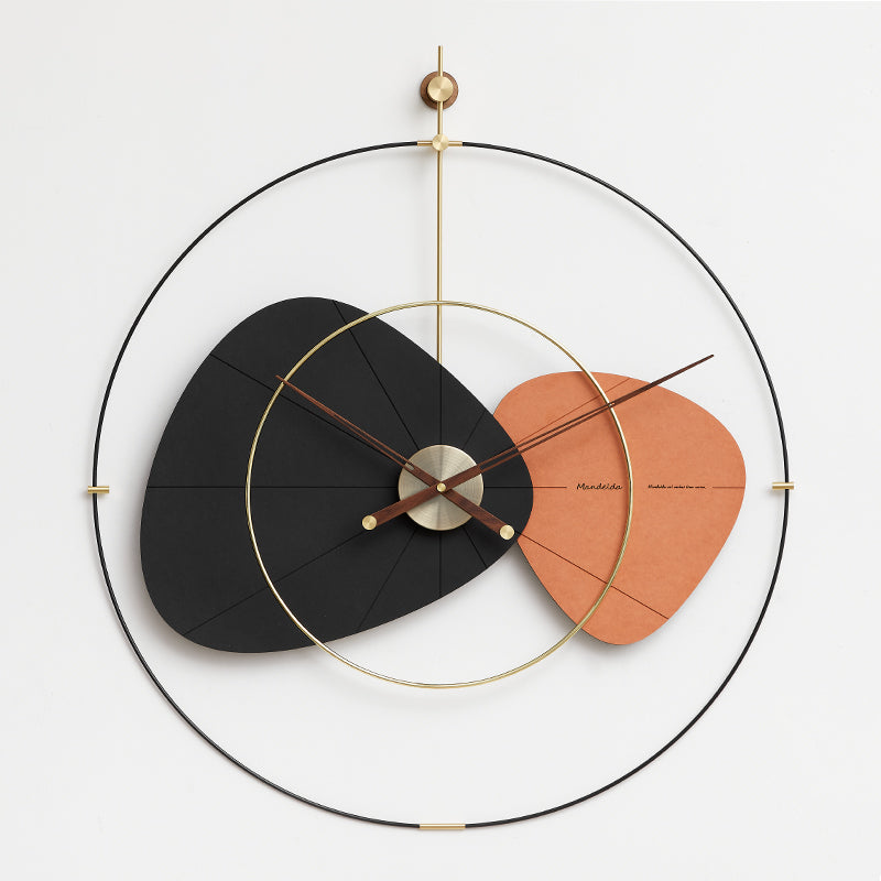Copper Eco-board Modern Big Wall Clocks Simple Home Decoration Elegance Quartz Clock Walnut Hands for living room Art
