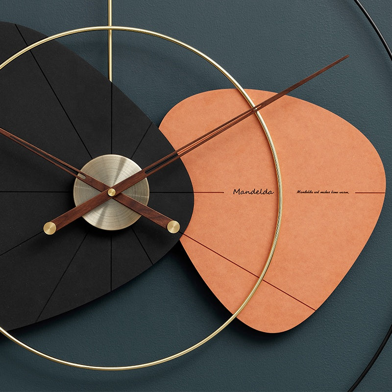 Copper Eco-board Modern Big Wall Clocks Simple Home Decoration Elegance Quartz Clock Walnut Hands for living room Art