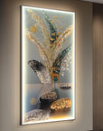 LED Lighting Crystal Porcelain Decoration Painting Remote Control Wall Art Hanging Painting (24×48 inch) - Shreya home decor