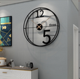 Decorative Iron Black Analog Wall Hanging Clock for Living Room Bedroom Home Office Timeless Decor - Shreya home decor