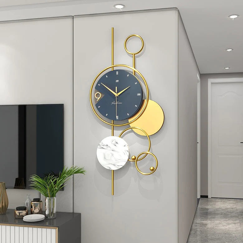 METAL ART WALL CLOCK - MODERN GEOMETRIC DESIGN - Shreya home decor