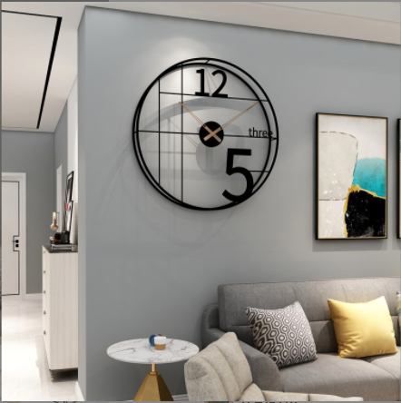 Decorative Iron Black Analog Wall Hanging Clock for Living Room Bedroom Home Office Timeless Decor - Shreya home decor