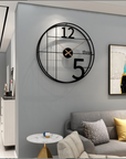 Decorative Iron Black Analog Wall Hanging Clock for Living Room Bedroom Home Office Timeless Decor - Shreya home decor
