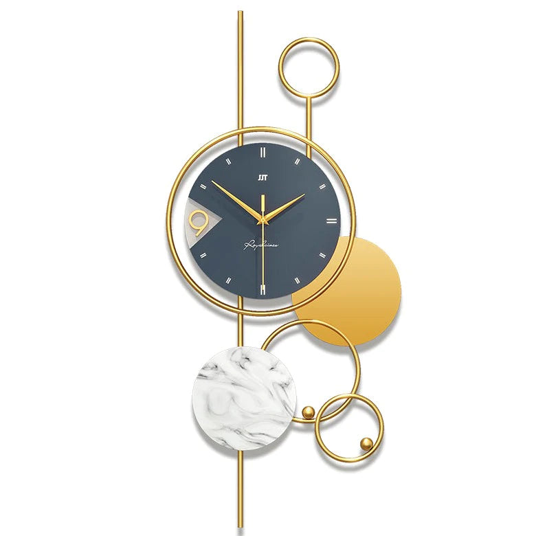 METAL ART WALL CLOCK - MODERN GEOMETRIC DESIGN - Shreya home decor