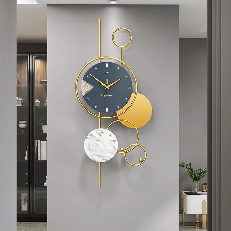 METAL ART WALL CLOCK - MODERN GEOMETRIC DESIGN - Shreya home decor