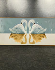 Two Swan Love in the Lake Large crystal Painting (180*60 CM)