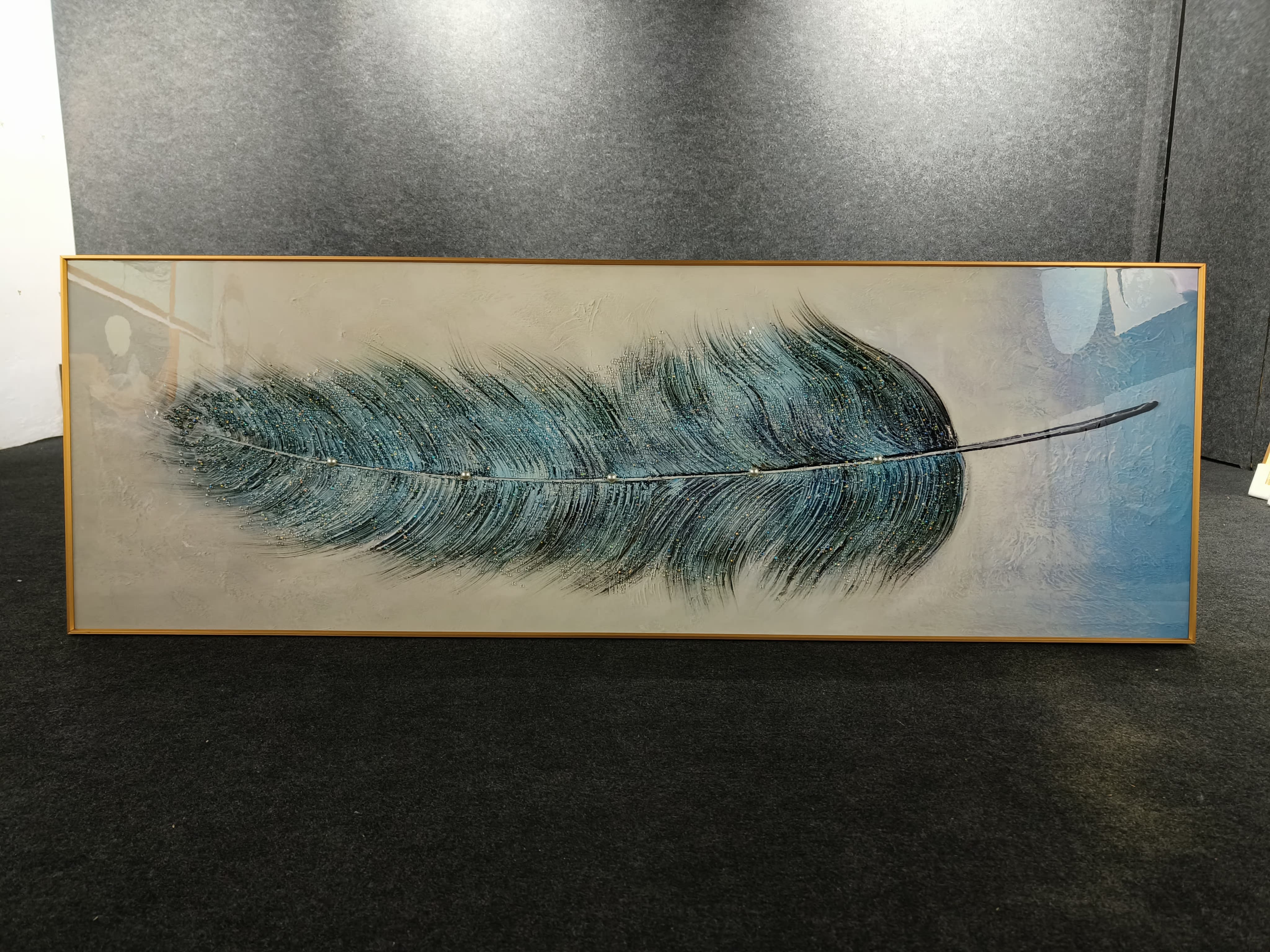 Feather Luxury Crystal Porcelain Wall Painting (180*60 CM)
