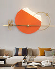LED Modern Orange Wall Art With Sitting Couple