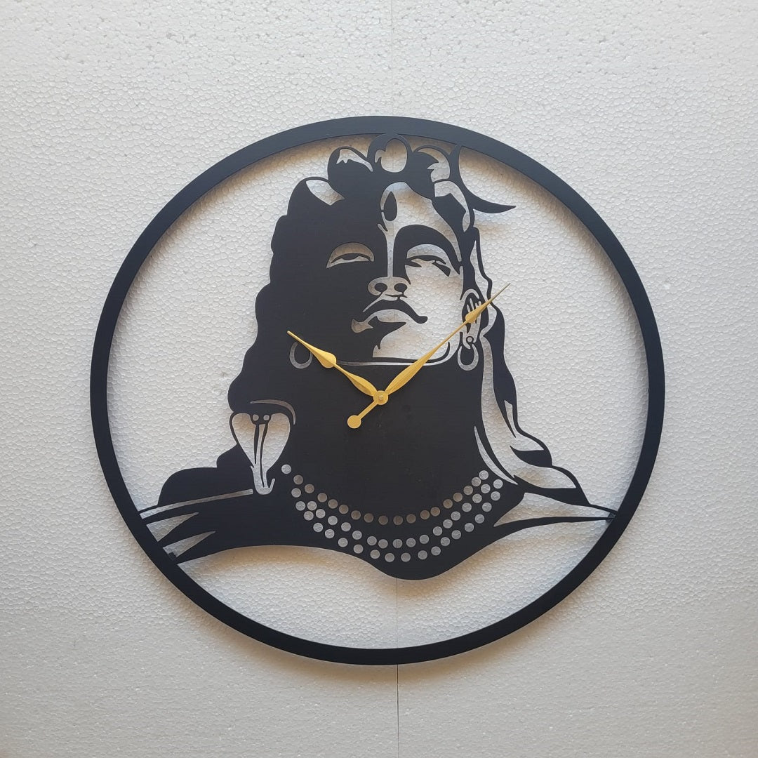ANTIQUE GLAMOROUS BLACK LORD SHIVA WALL CLOCK - Shreya home decor