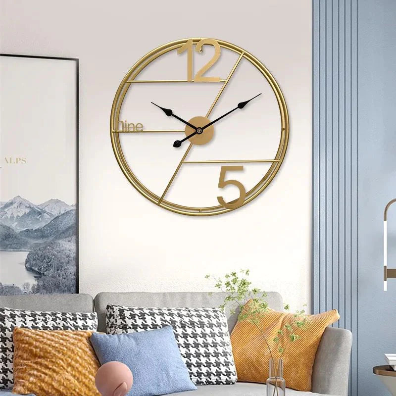 Gold Metal Wall Clock | For Home - Shreya home decor
