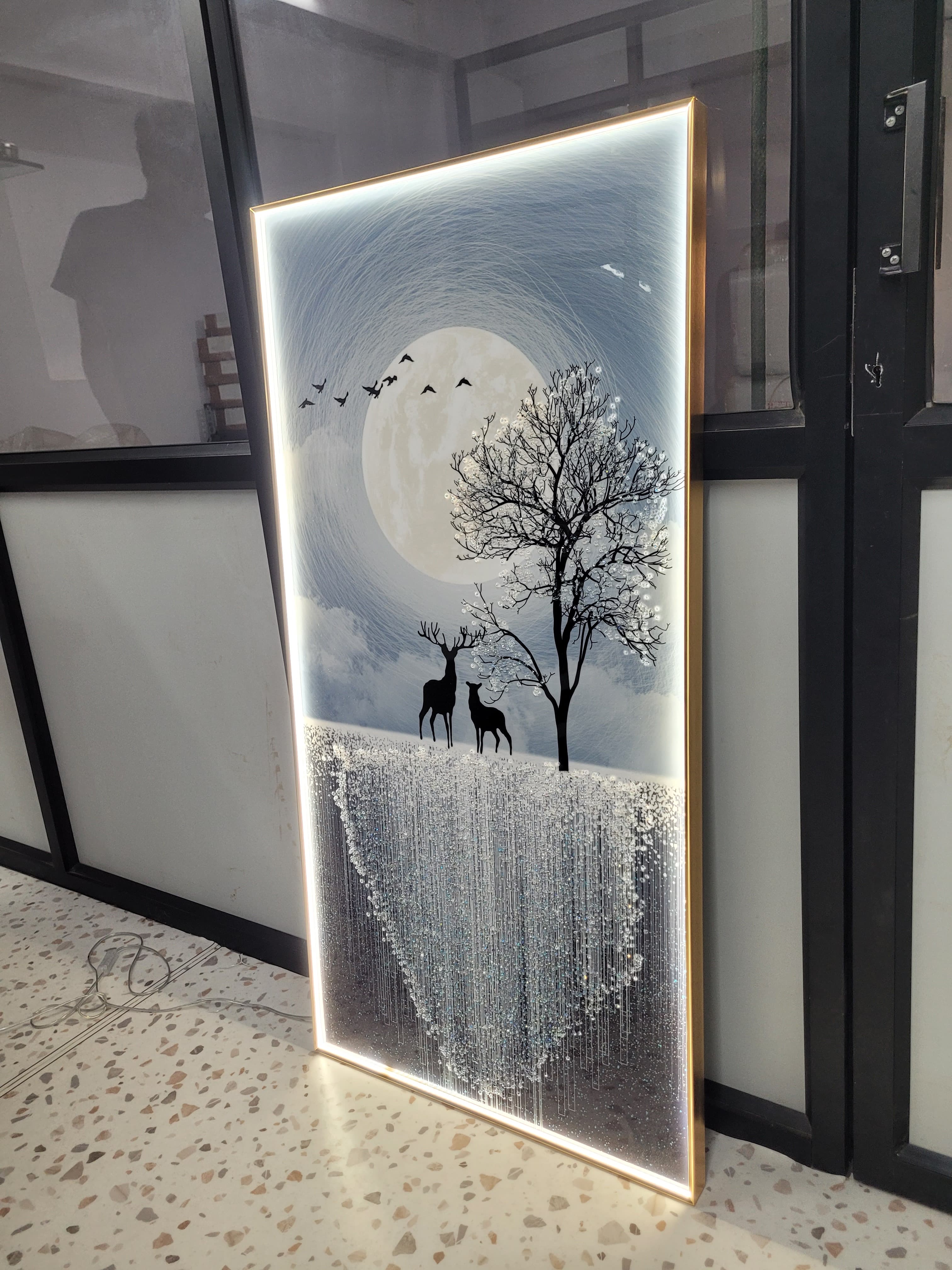 Wall Decor Decorative crystal led Paintings for Wall 24×48 inch