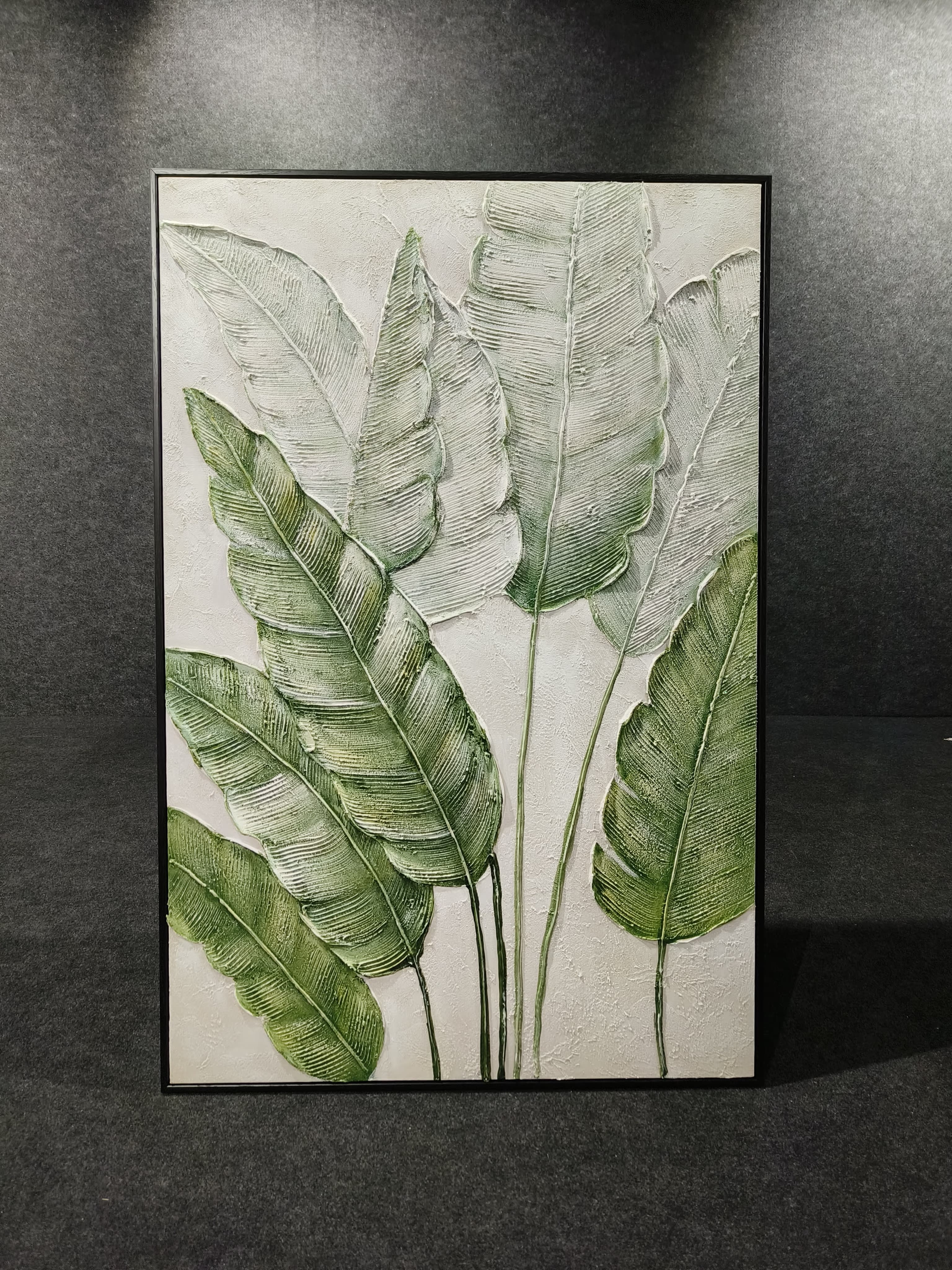 Green Leaf Handmade  Painting For Living Room Home Decor 80*120