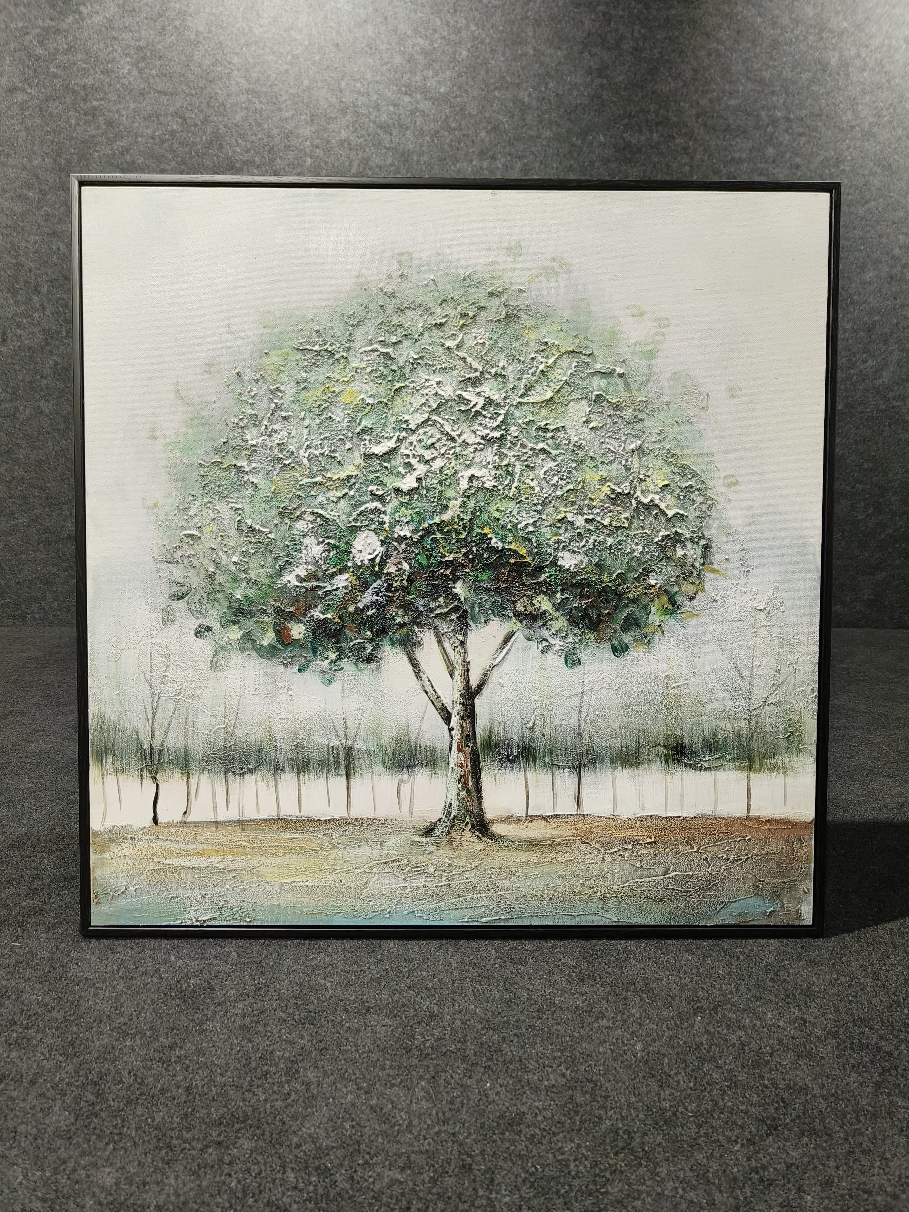 Abstract Green Tree Handmade Painting  For Living Room Home Decoration Gift 80*80
