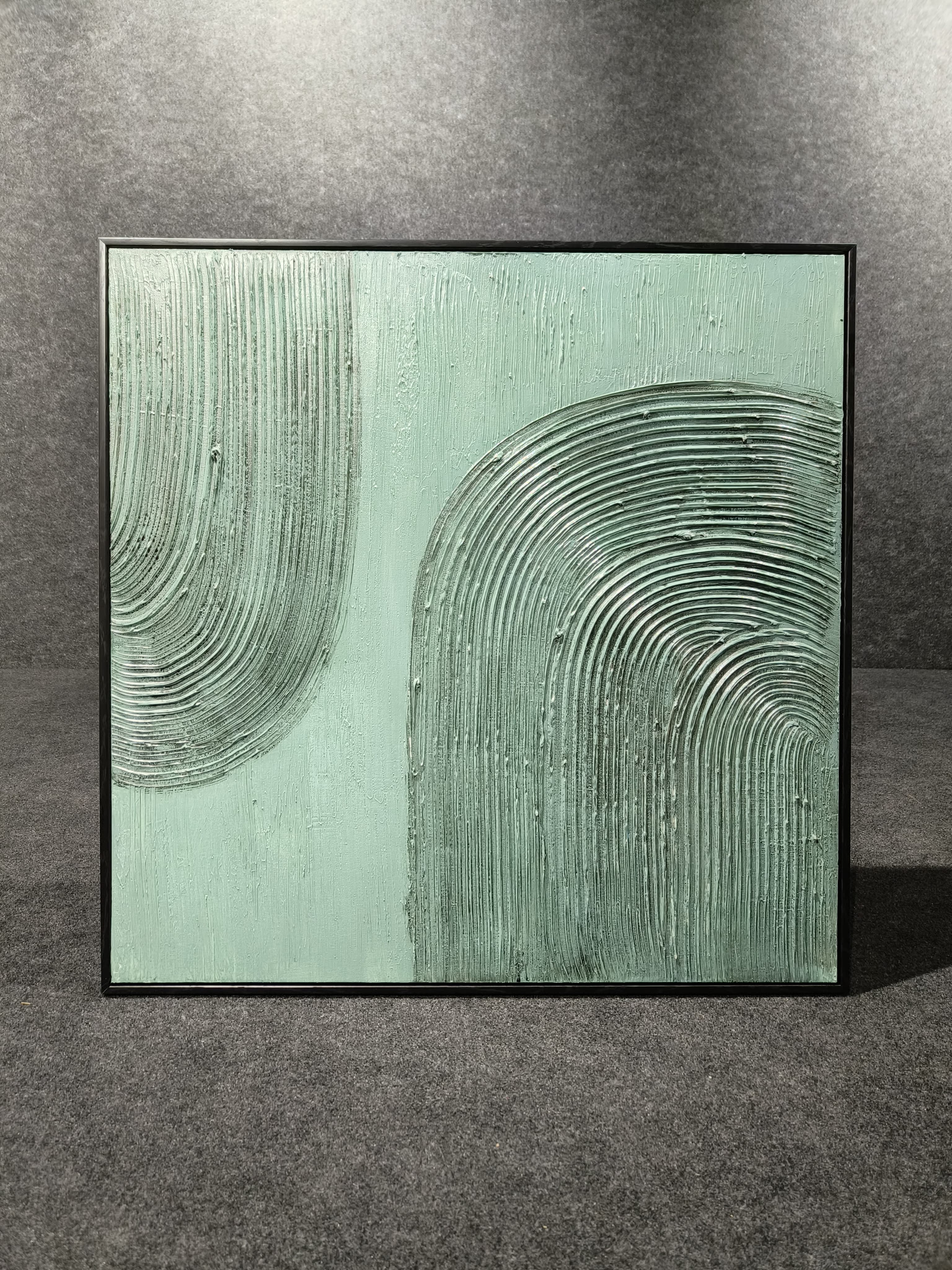 3D texture handmade painting green modern living room abstract painting minimalist art, green 80*80