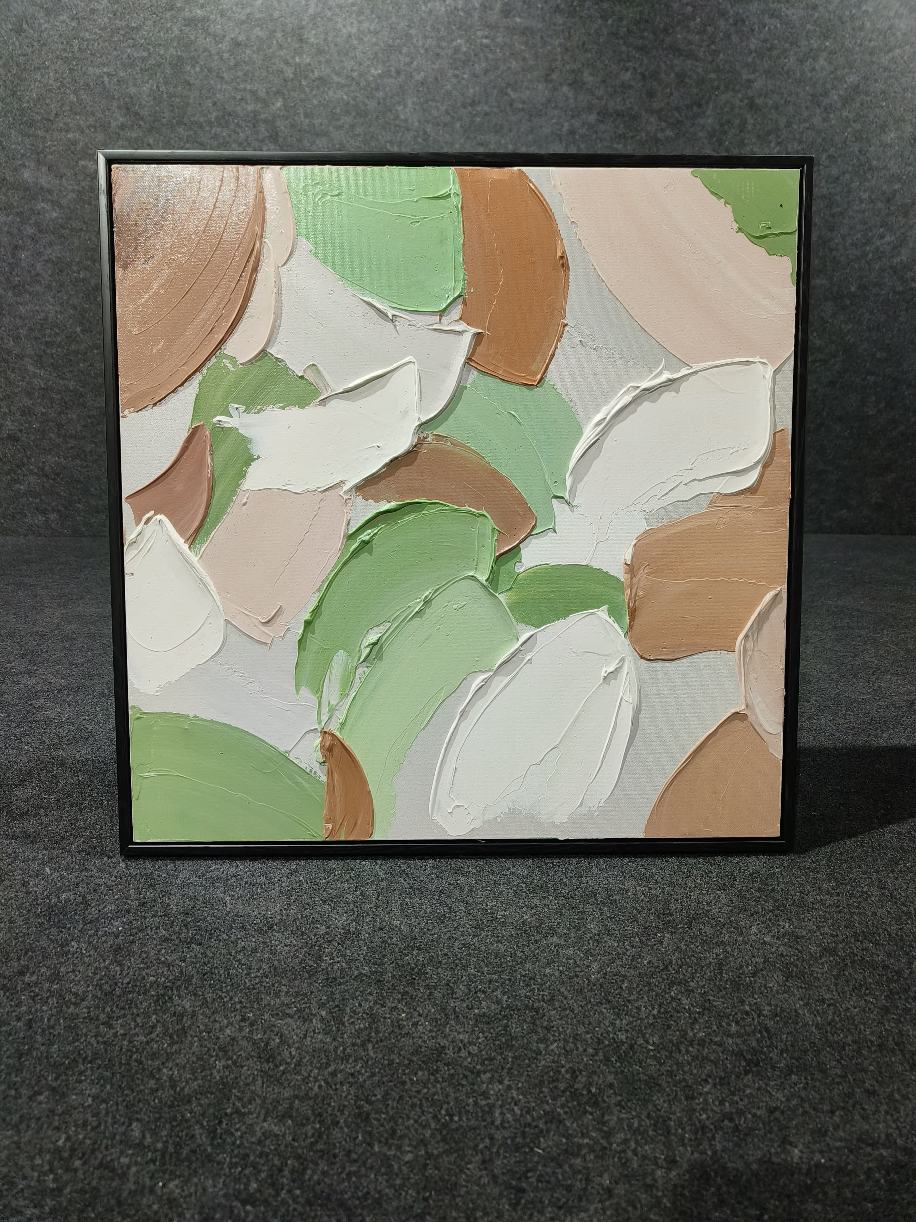 Mint Green Abstract Nature Handmade Painting Art 60*60 cm