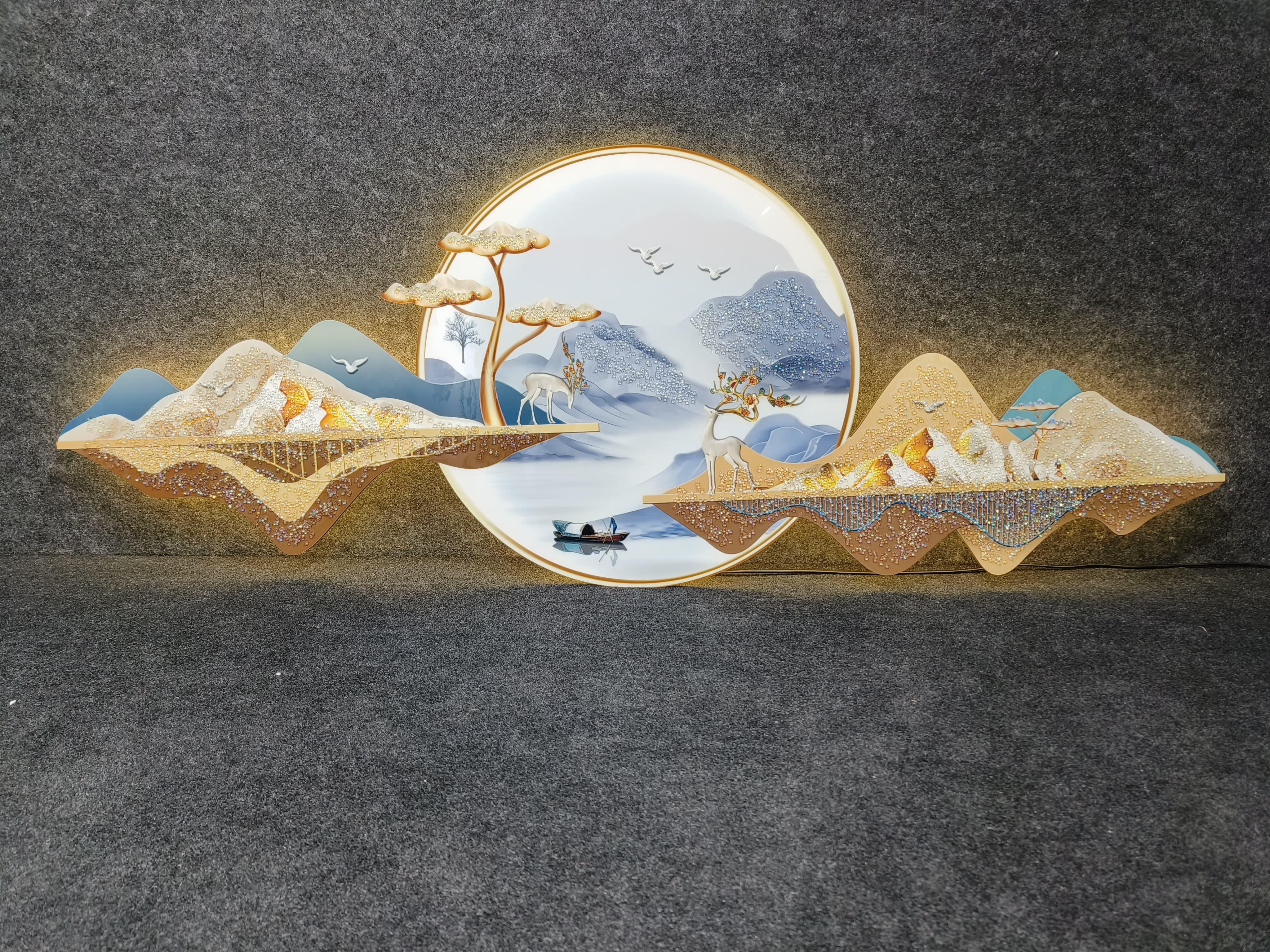 Abstract LED Painitng for Living Room Home office Wall decoration Size 60*160 CM