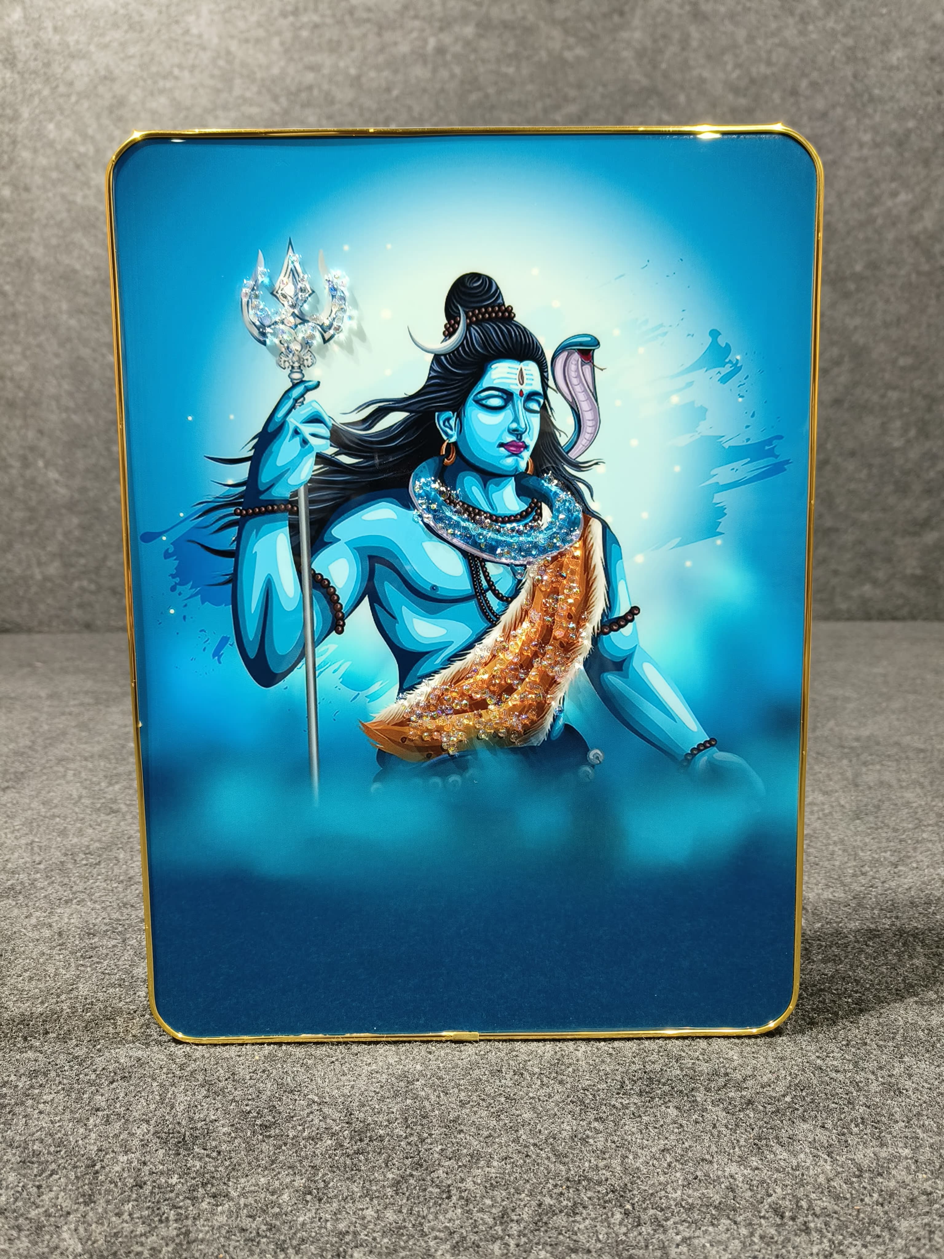 Crystal painting of Blue lord Shiva for Home Decor 30*40CM