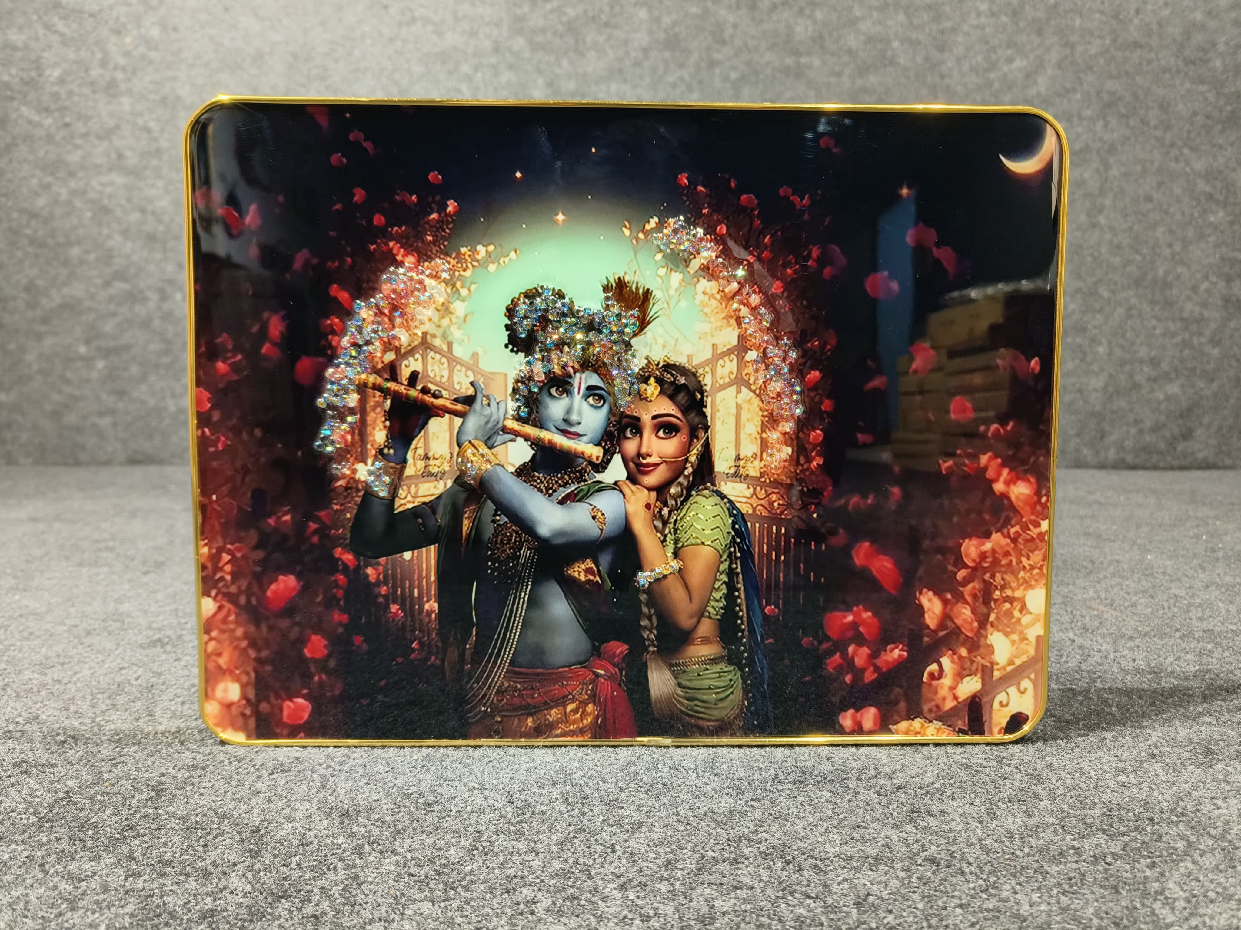 Beautiful Crystal painting of Radha Krishna for Home Decor also Best Weddioing Gift 30*40CM