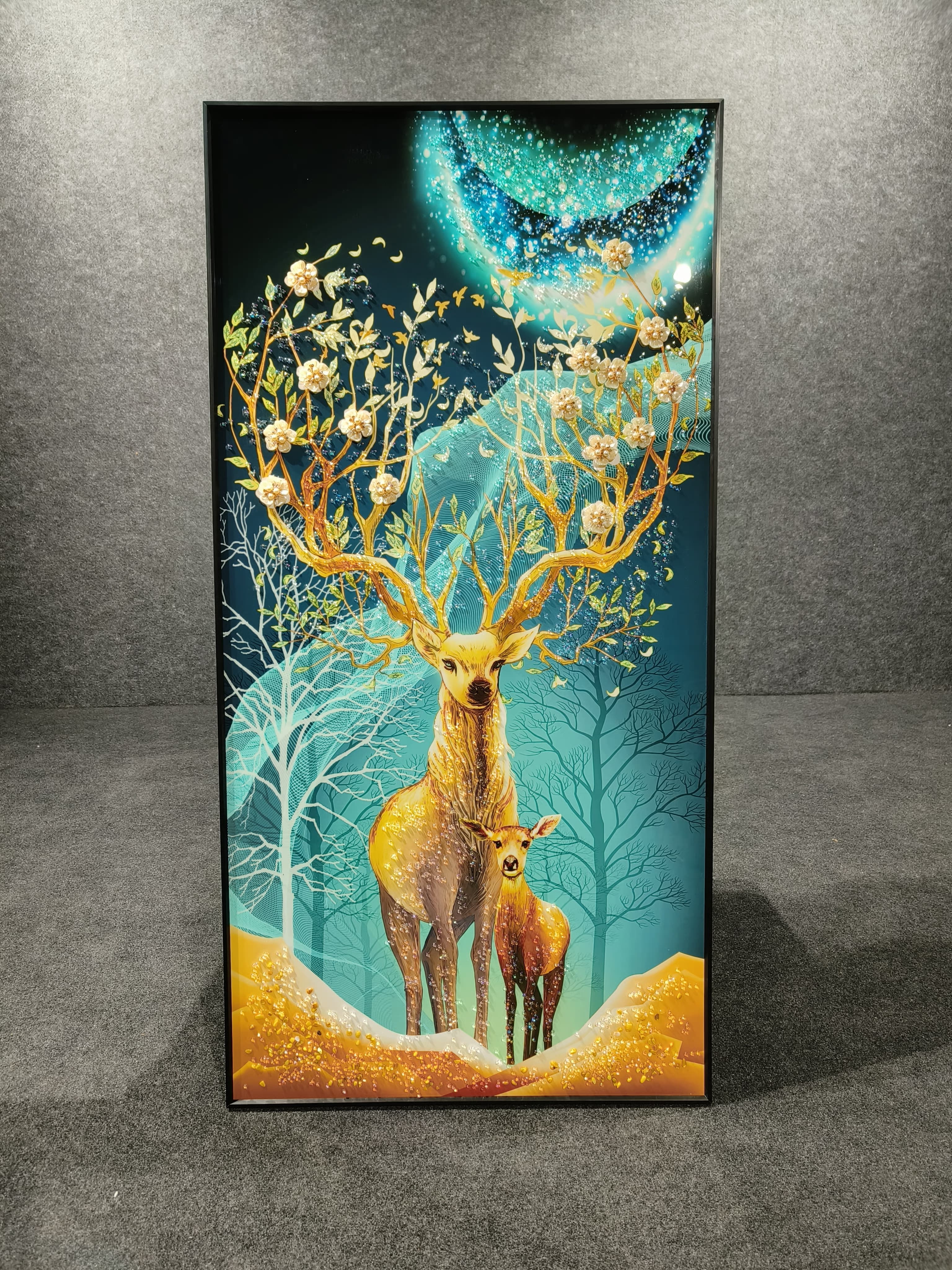 Crystal Painting of Christmas Deer for home decor 60*120cm