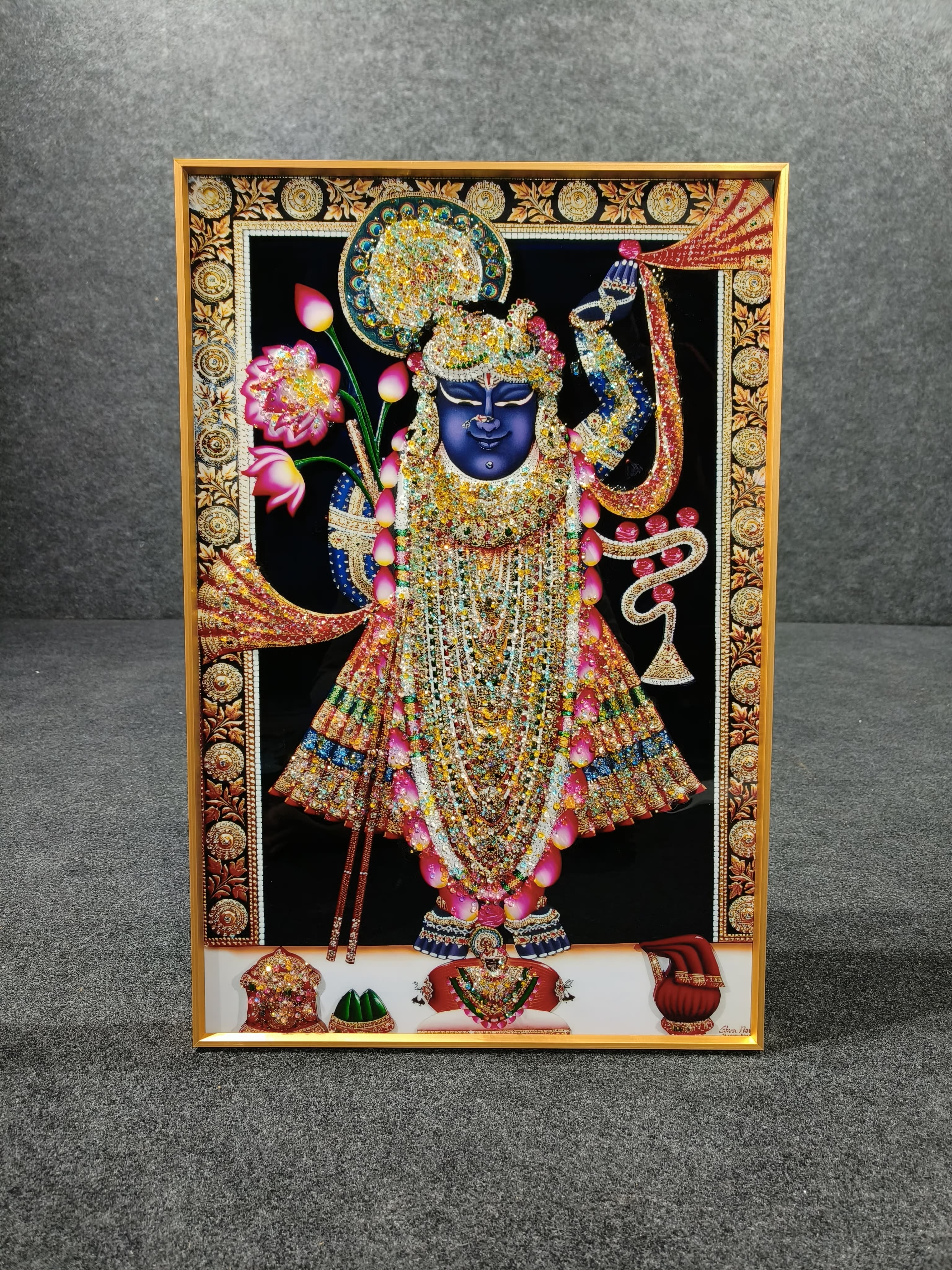 A Beaytifull Crystal Painting of Shreenath Ji for Home Decor 40*60cm