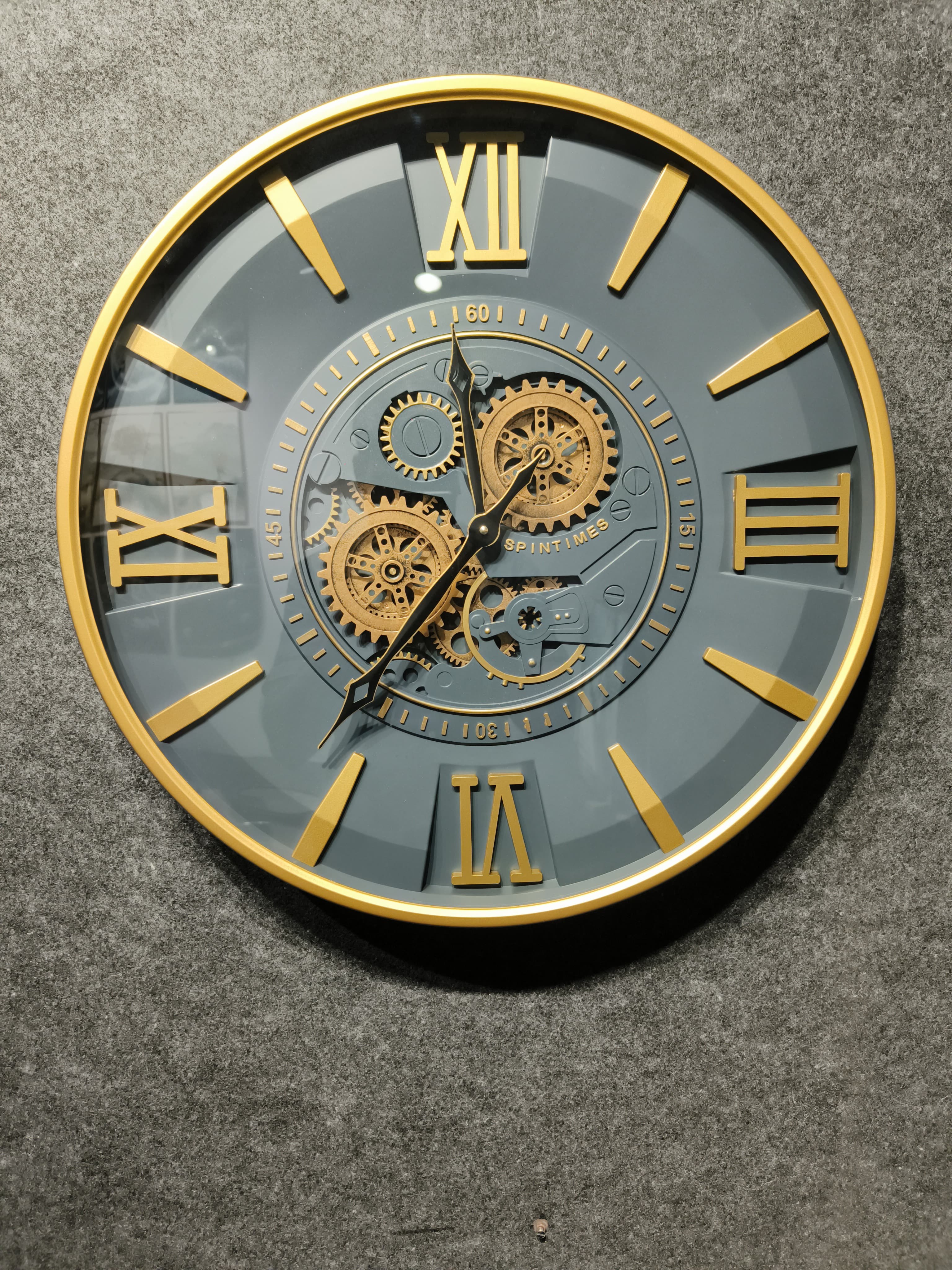 Metal Gear Standing Wall Clock For Home Decor (size 60*8.5*60)cm