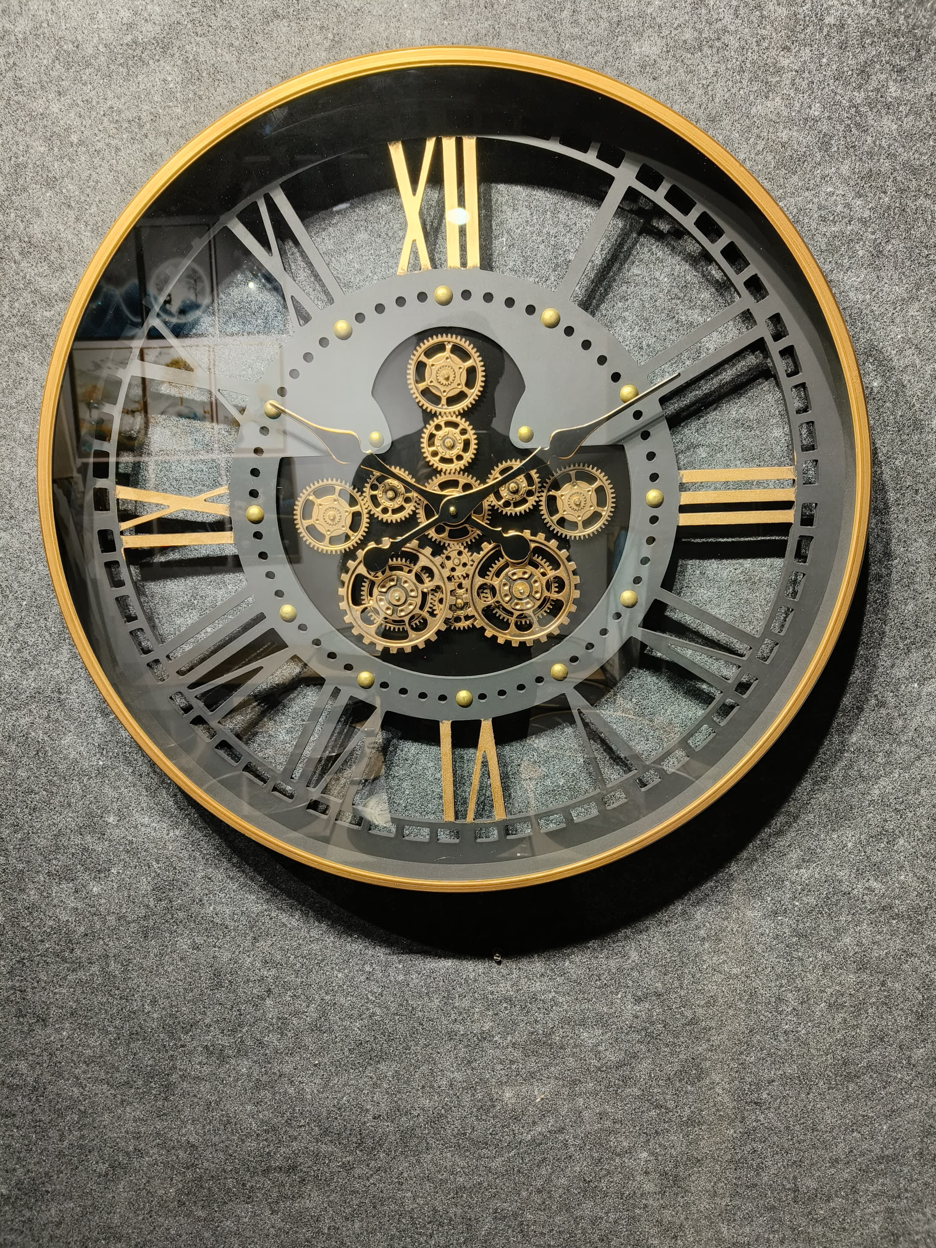 Metal Gear Standing Wall Clock For Home Decor (size 80*9.5*80)cm