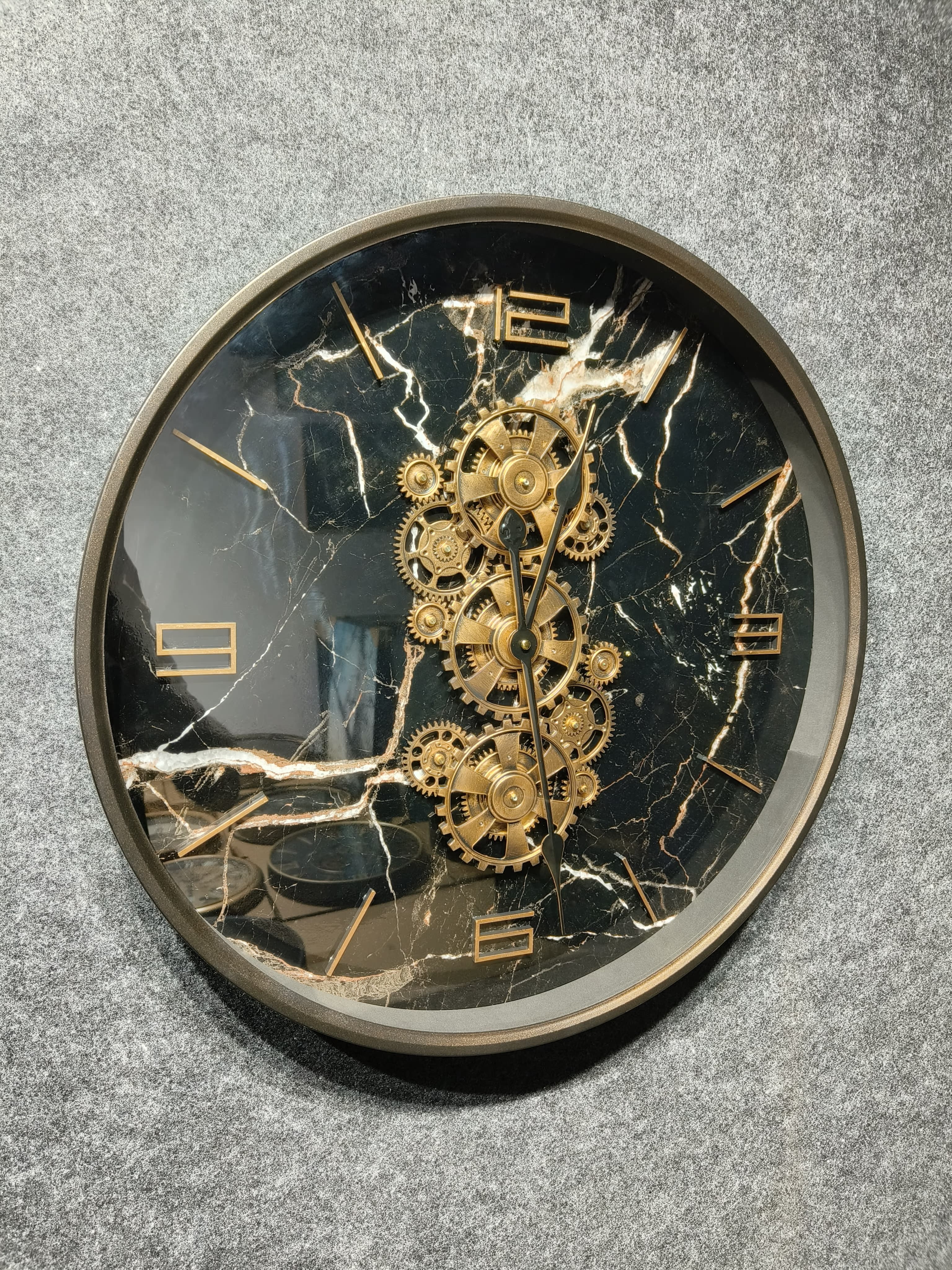 Designer Mettal Wall Clock | with Moving Gear Mechanism (size 60*8*60)