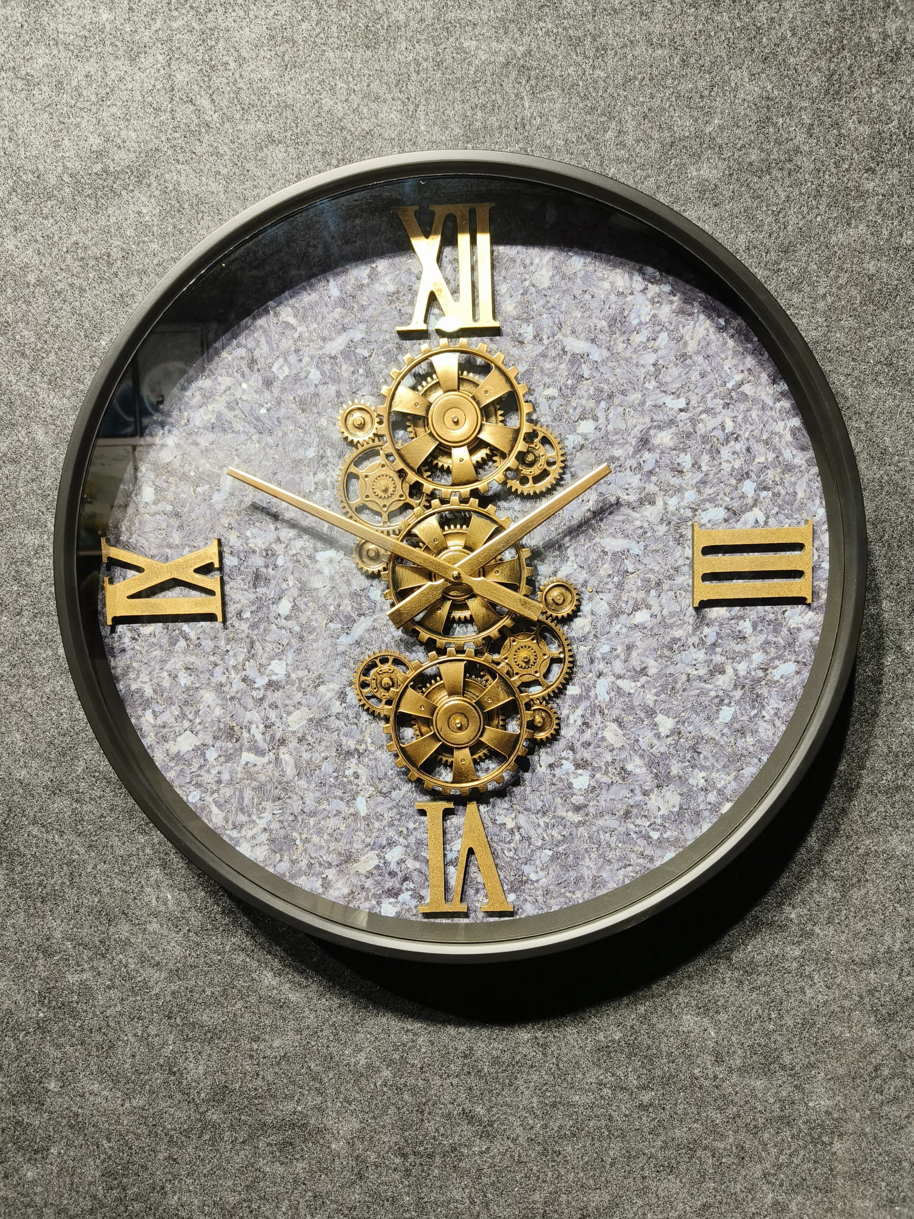 Designer Mettal Wall Clock | with Moving Gear Mechanism (size 60*8*60)