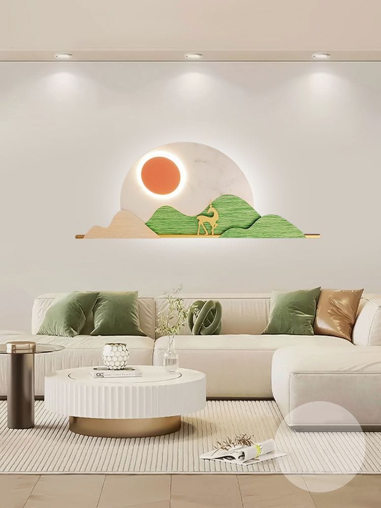 Beautiful Sunrise LED Metal Wall Art for Home Decor (size 39*100 cm)