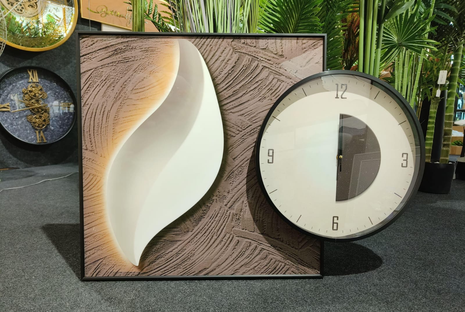 The Abstract Timekeeper: A Statement Piece (Size:- Painting 60*60, clock 40*40Cm)