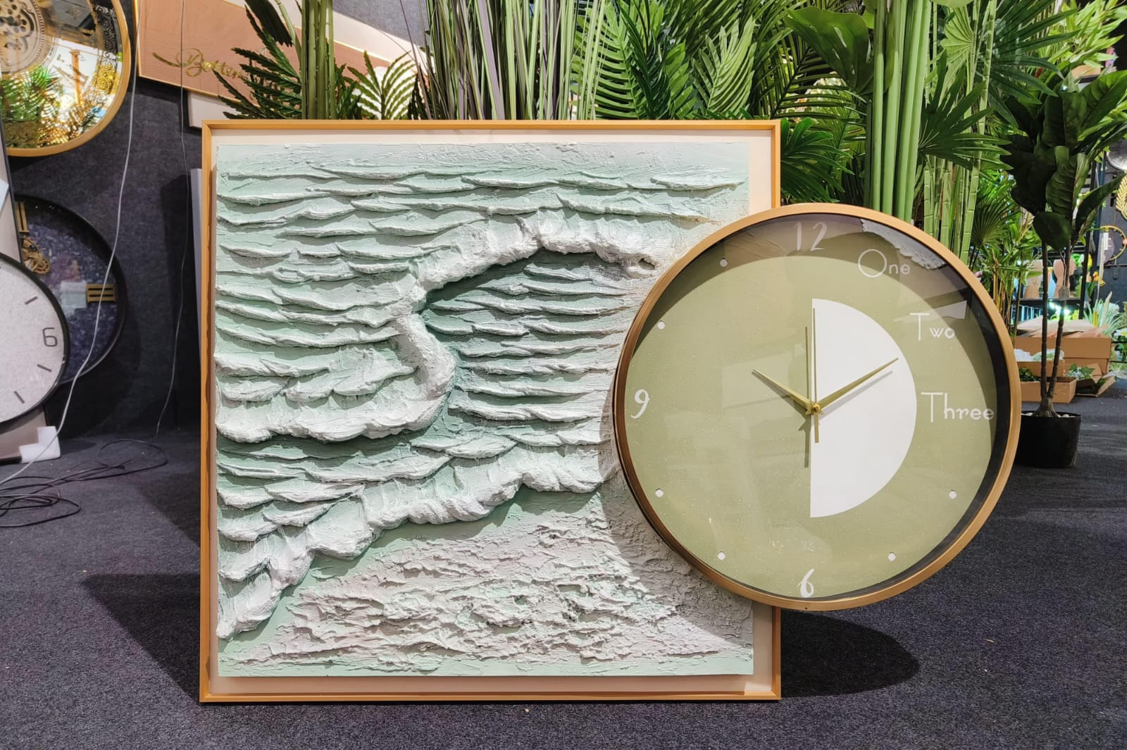 Elegant Dimensions: A Clock That Speaks Art (Size:- Painting 60*60, clock 40*40Cm)