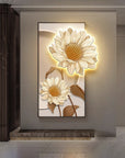 Modern Led Wall Flower Painting, Beautiful Living Room Painting (Size:- 2*4 feet)