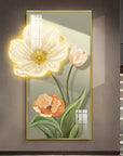 Modern Led Wall Flower Painting, Beautiful Living Room Painting (Size:- 2*4 feet)