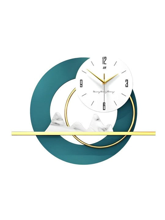 Blue Abstract Shaped Contemporary Wall Clock Size 45 cm x 60 cm