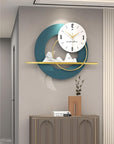 Blue Abstract Shaped Contemporary Wall Clock Size 45 cm x 60 cm